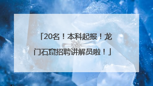 20名！本科起报！龙门石窟招聘讲解员啦！