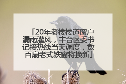 20年老楼楼道窗户漏雨灌风，丰台区委书记接热线当天调度，数百扇老式铁窗将换新