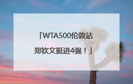 WTA500伦敦站 郑钦文挺进4强！